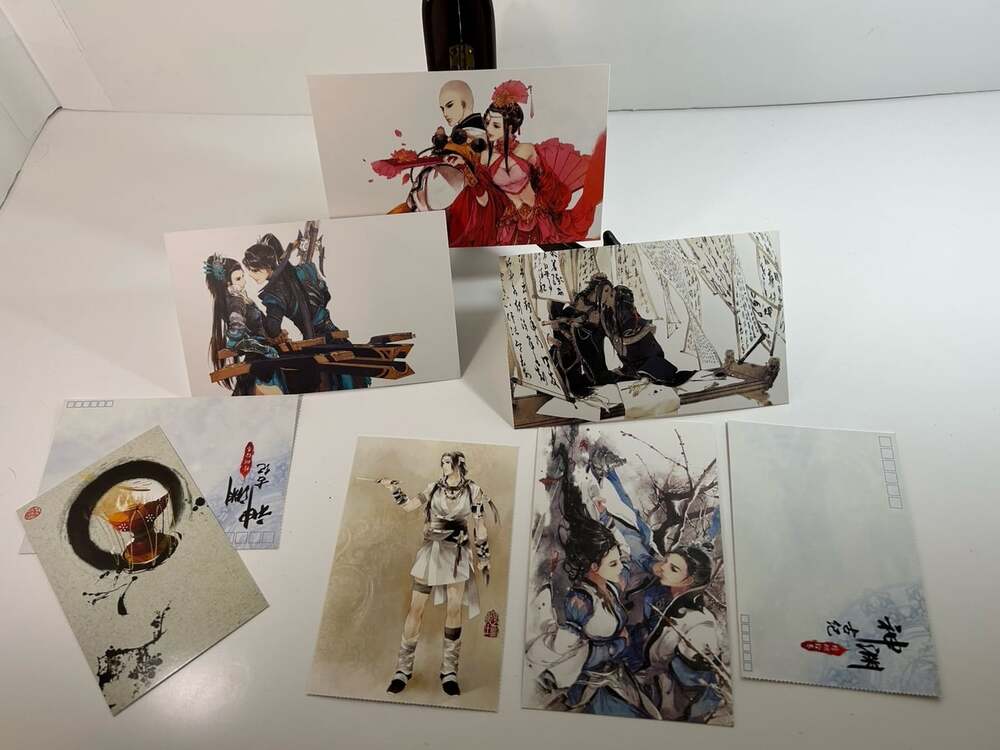 Chinese Pop culture  Postcards Romance Art lot of 8